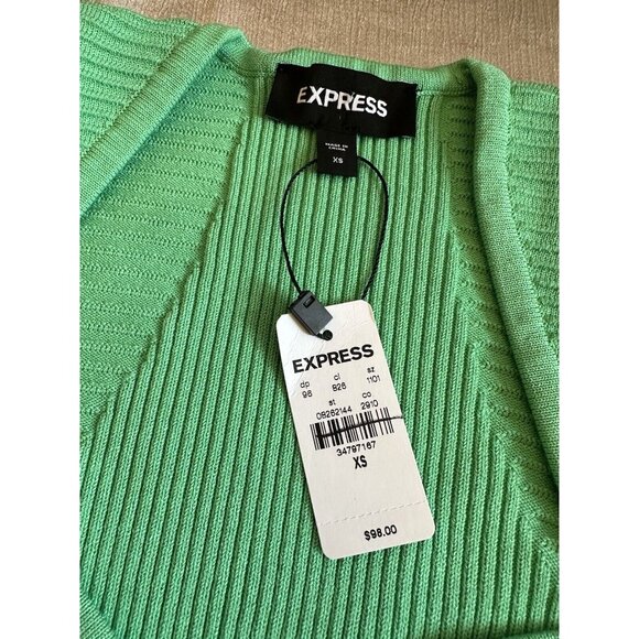 Express Mint V-Neck Sweater - Picture 7 of 13